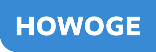 Logo mit weißem Schriftzug HOWOGE in Großbuchstaben auf hellblauem Hintergrund