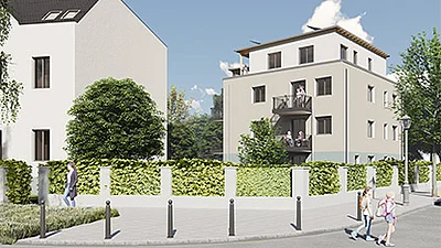 Visualisierung Außenansicht Oberseestraße 1/Oranke 40
