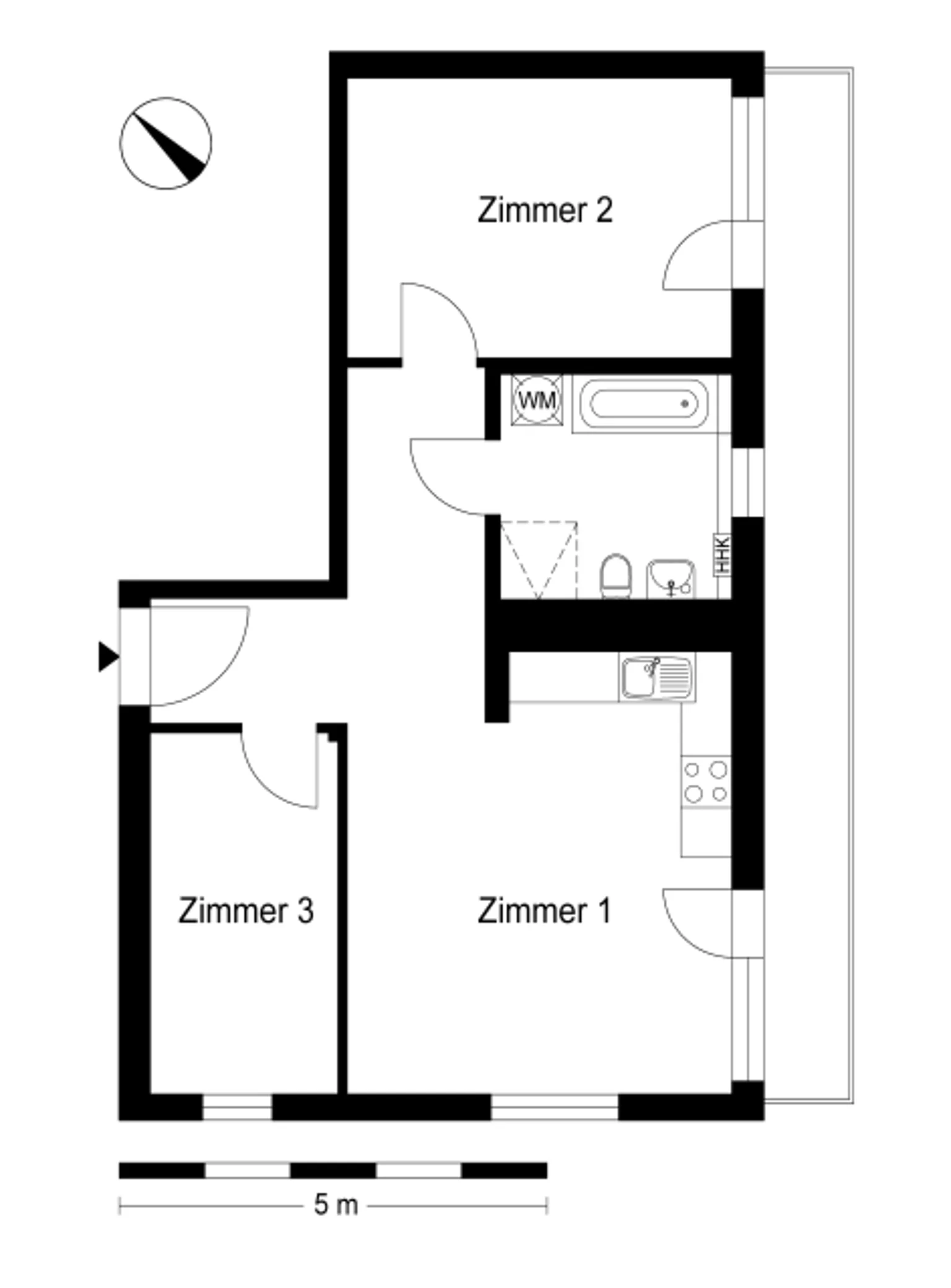 3-Zimmer-Wohnung in Buch – Foto 2