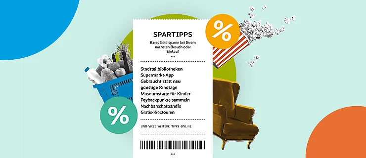 Eine illustrative Darstellung von Kassenbons mit den Spartipps