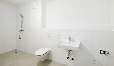Innenansicht einer Musterwohnung des Neubauprojektes Plonzstraße