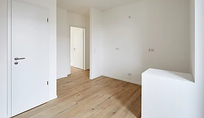 Innenansicht einer Musterwohnung des Neubauprojektes Genslerstraße