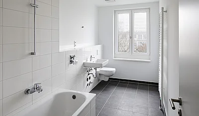 Innenansicht einer Musterwohnung des Neubauprojektes Genslerstraße