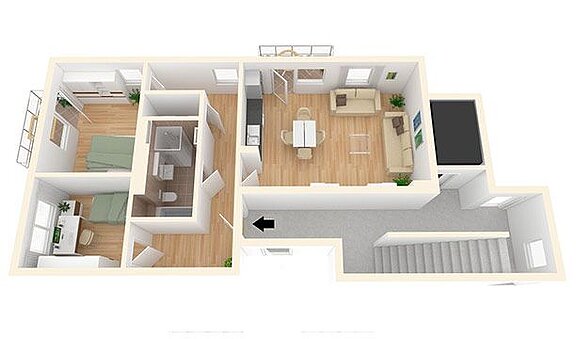 Neubauprojekt Treskowstraße Grundriss 3-Zimmer-Wohnung