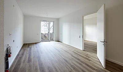 Innenansicht einer Musterwohnung des Neubauprojektes Huronseestraße