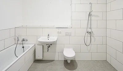 Innenansicht einer Musterwohnung des Neubauprojektes Huronseestraße