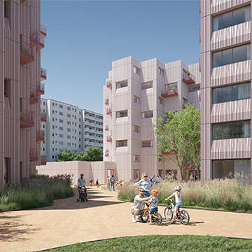 Visualisierung des Gebäudekomplexes der Barther Straße