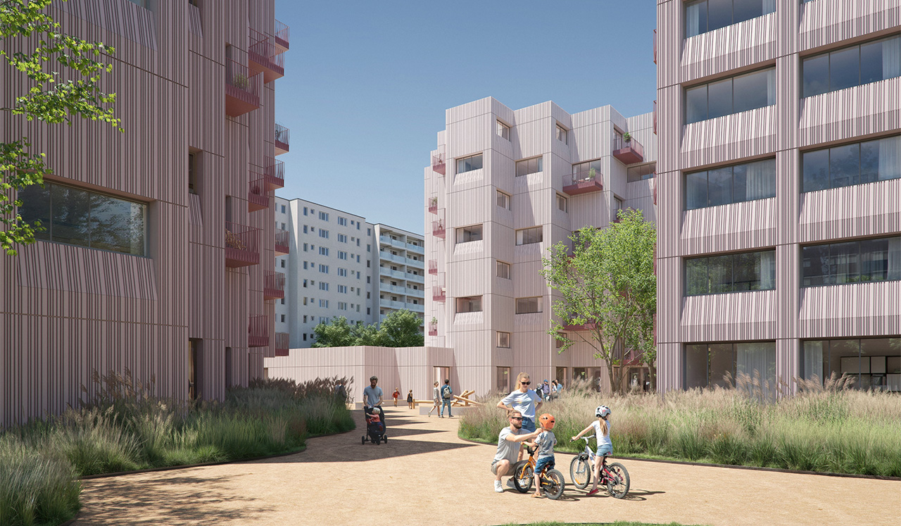 Visualisierung des Gebäudekomplexes der Barther Straße
