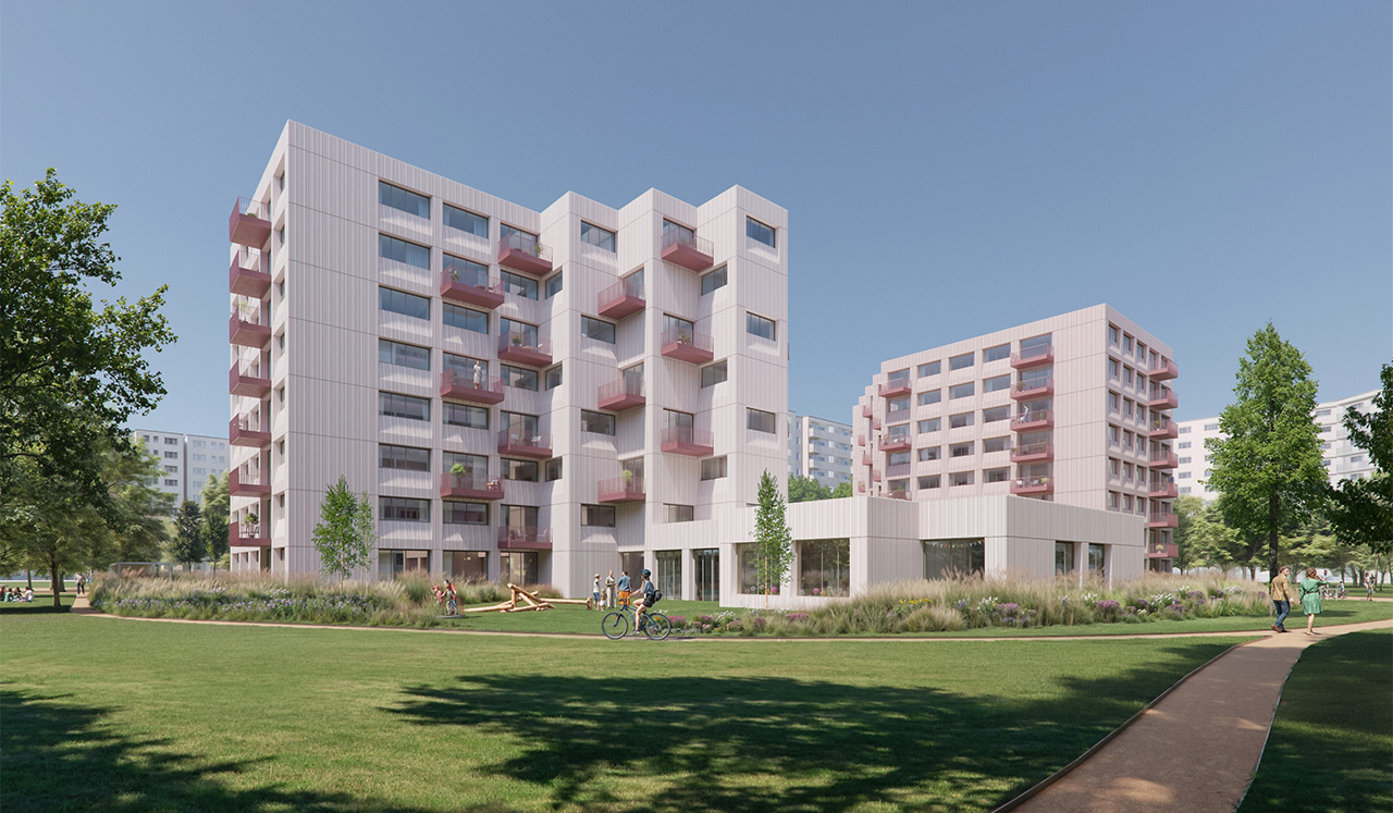 Visualisierung des Gebäudekomplexes der Barther Straße