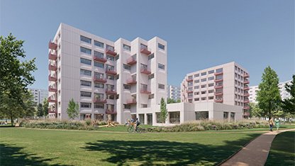 Visualisierung des Gebäudekomplexes der Barther Straße