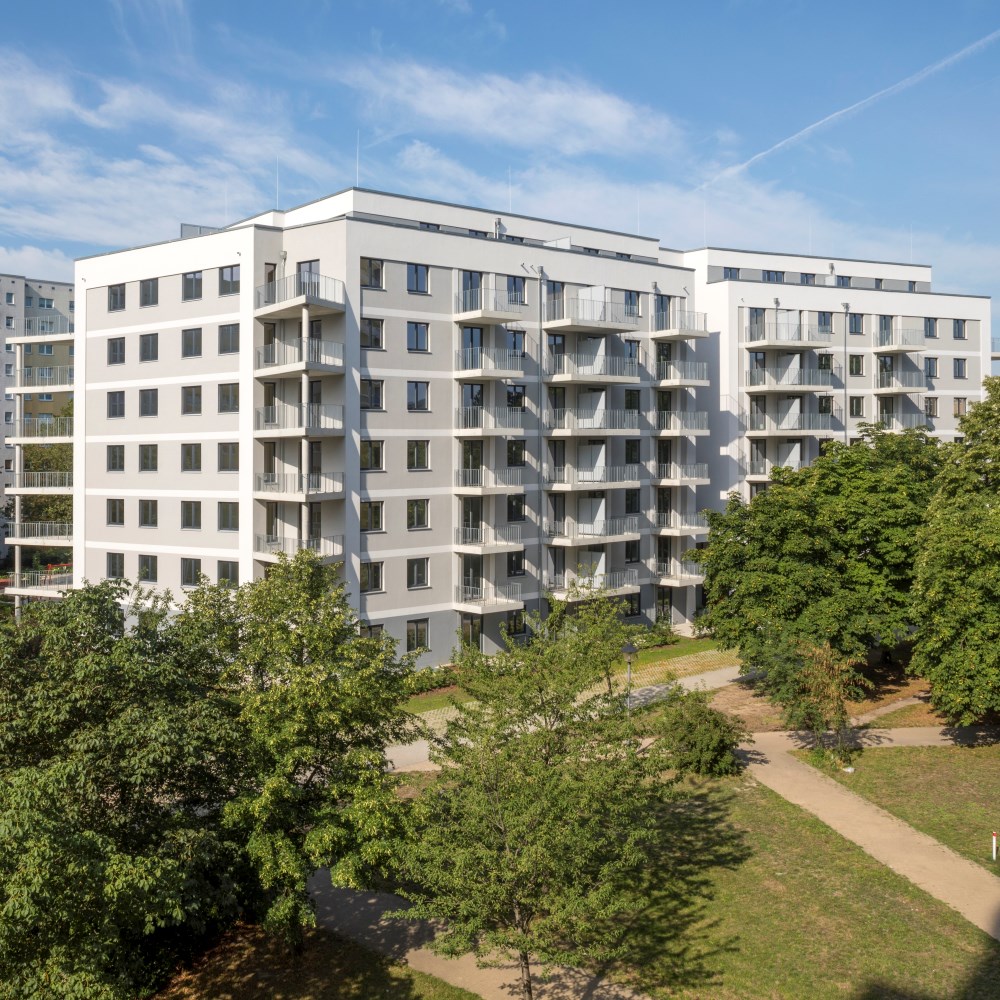 Aussenansicht auf den Neubau Flämingstraße 70
