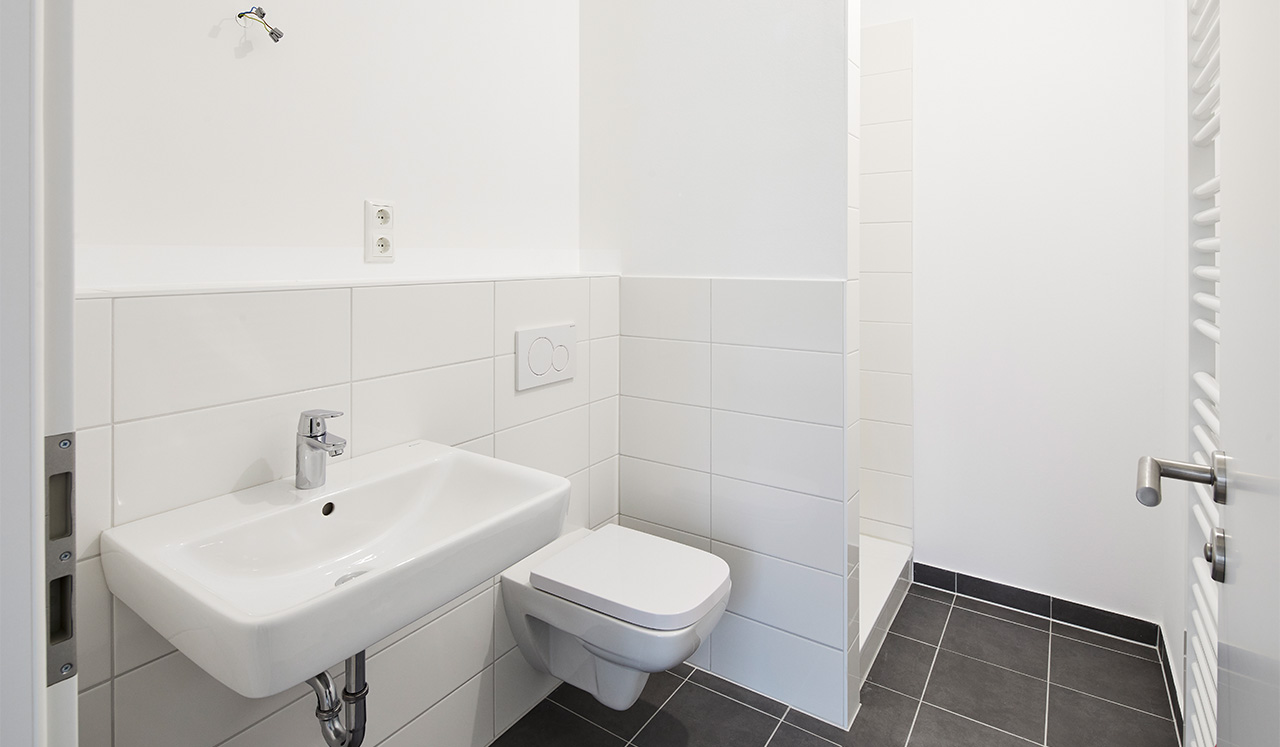 Innenansicht einer Musterwohnung des Neubauprojektes Genslerstraße