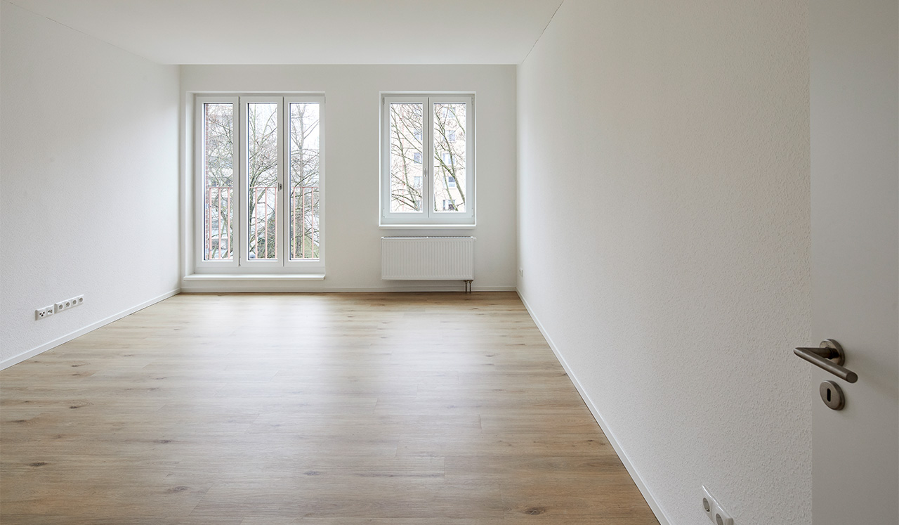 Innenansicht einer Musterwohnung des Neubauprojektes Genslerstraße