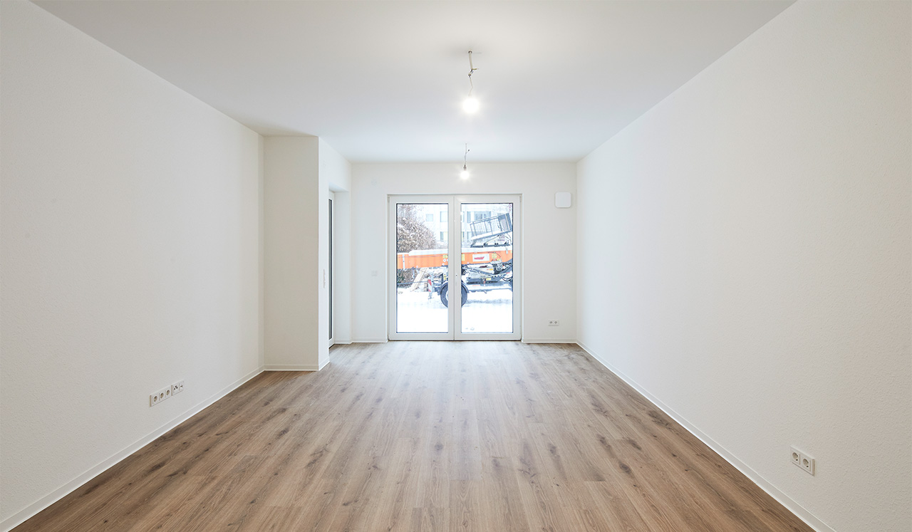 Innenansicht einer Musterwohnung des Neubauprojektes Plonzstraße