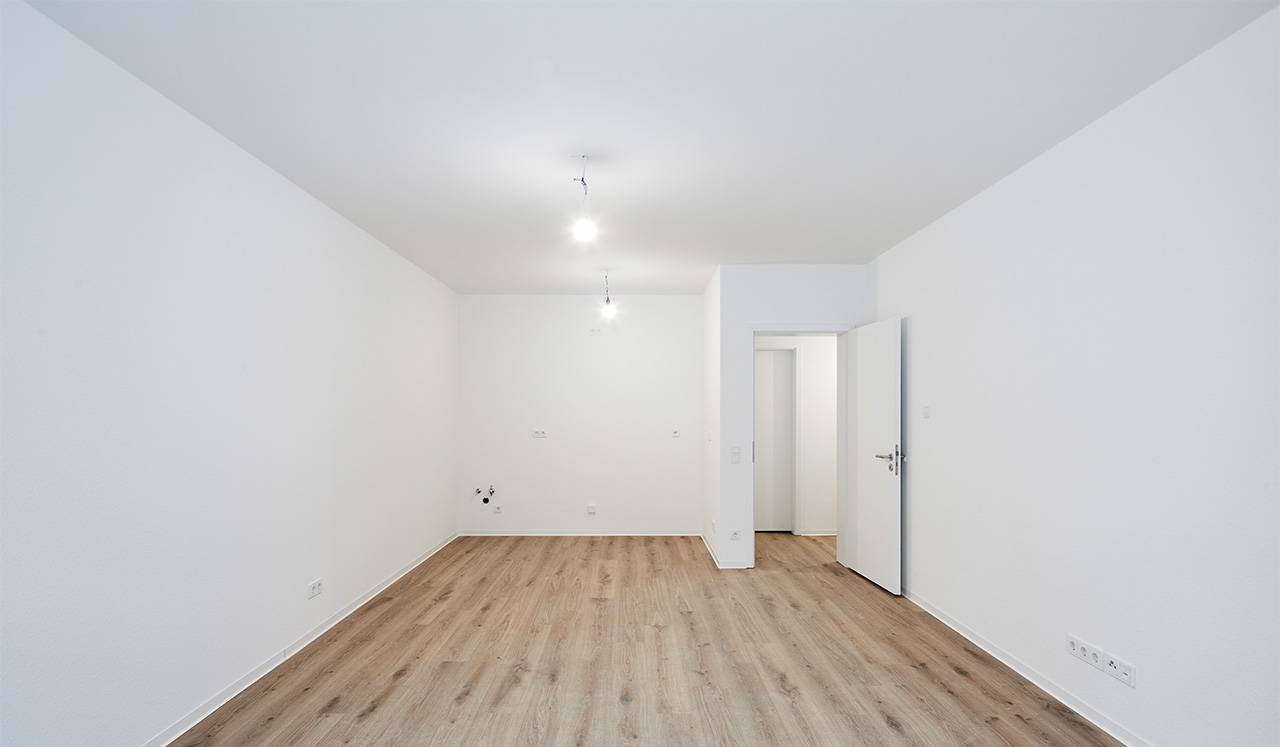 Innenansicht einer Musterwohnung des Neubauprojektes Plonzstraße