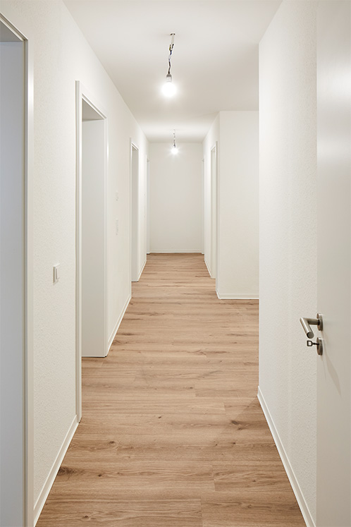 Innenansicht einer Musterwohnung des Neubauprojektes Plonzstraße