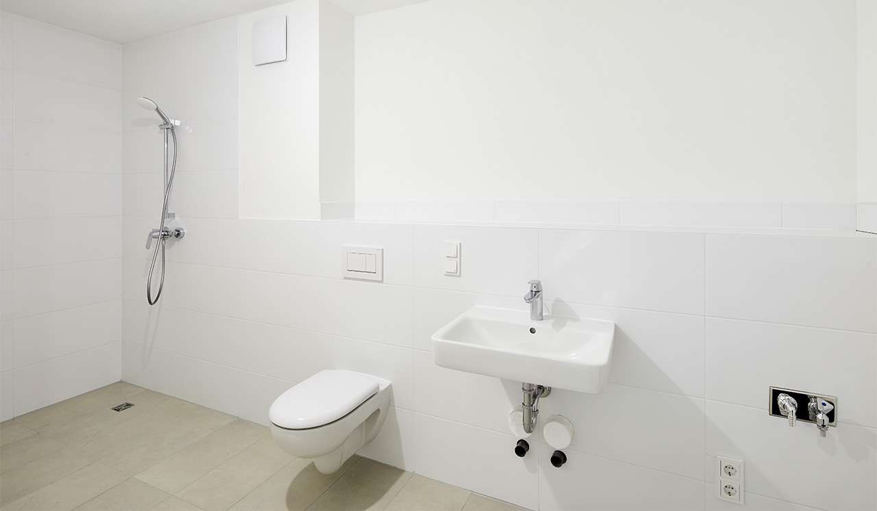 Innenansicht einer Musterwohnung des Neubauprojektes Plonzstraße