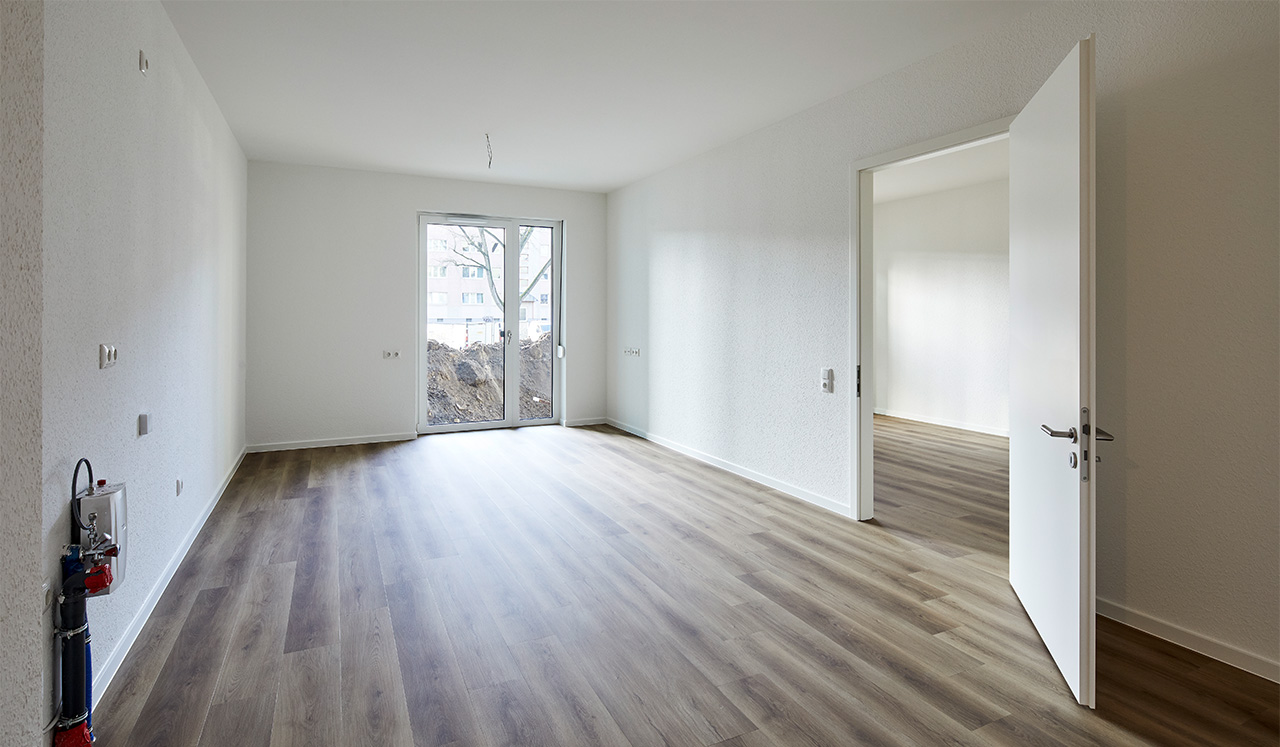 Innenansicht einer Musterwohnung des Neubauprojektes Huronseestraße