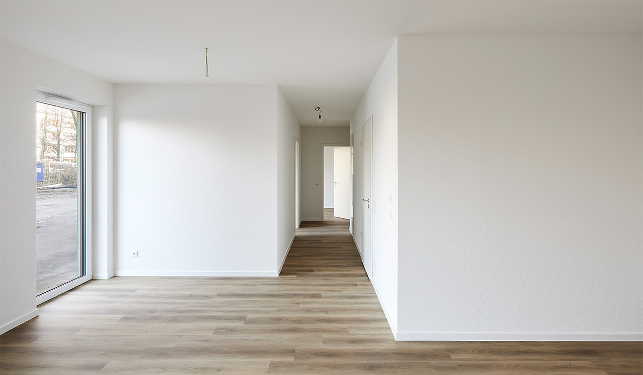 Innenansicht einer Musterwohnung des Neubauprojektes Huronseestraße