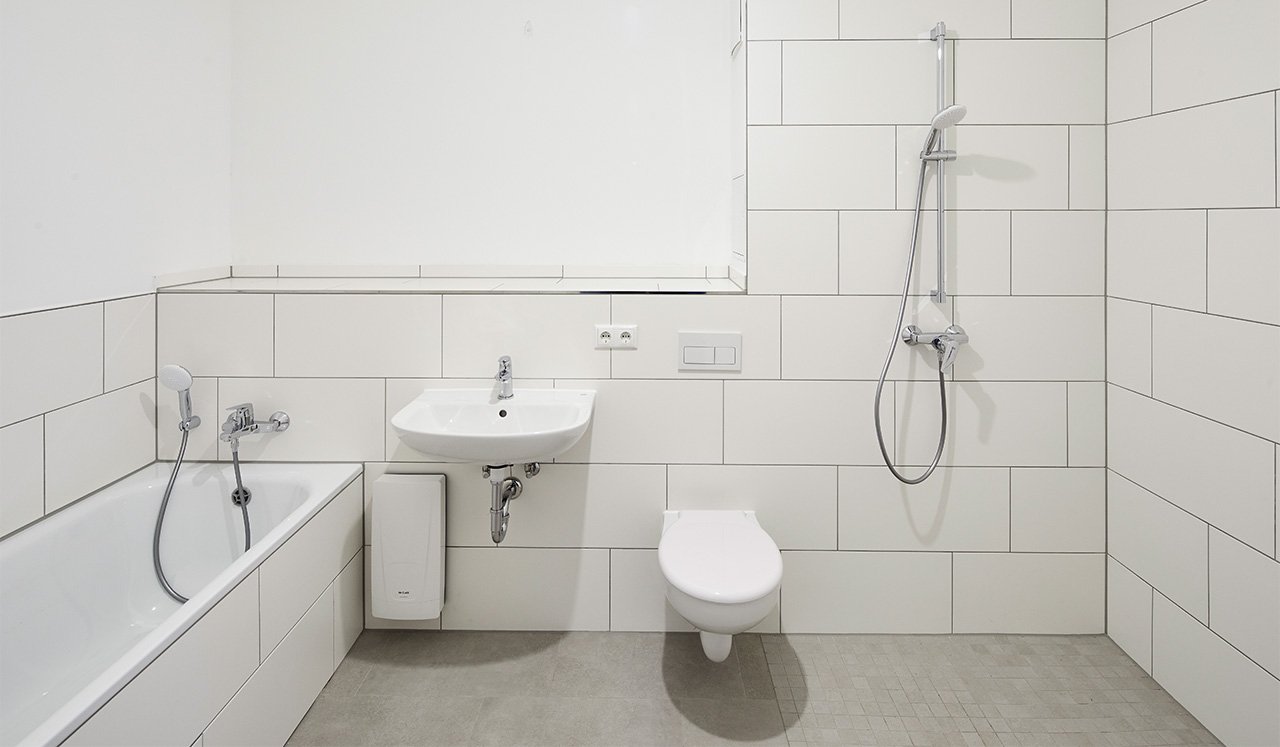 Innenansicht einer Musterwohnung des Neubauprojektes Huronseestraße