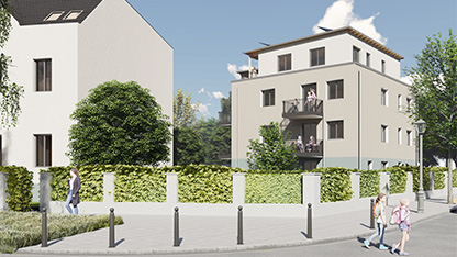 Visualisierung Außenansicht Oberseestraße 1/Oranke 40