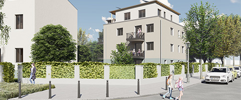 Visualisierung Außenansicht Oberseestraße 1/Oranke 40