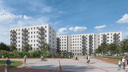 Visualisierung des Neubauprojekts auf der Schkeuditzer Straße 1-3