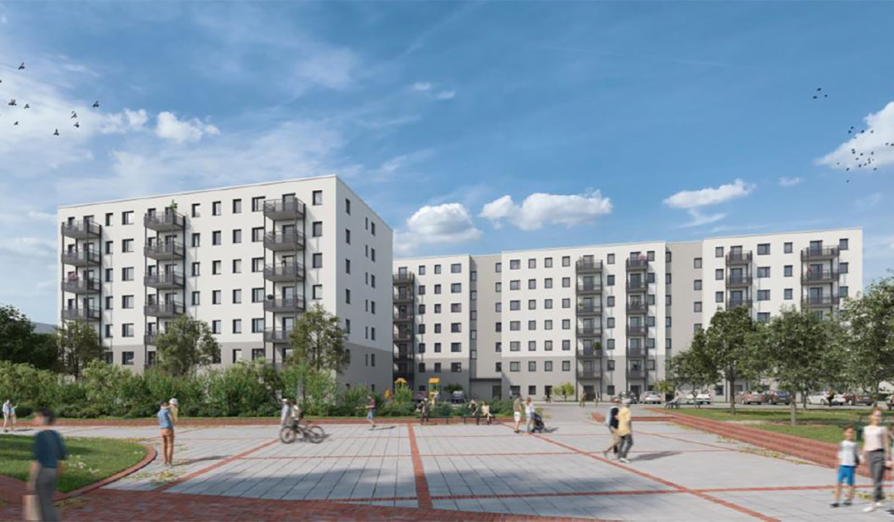 Visualisierung des Neubauprojekts auf der Schkeuditzer Straße 1-3