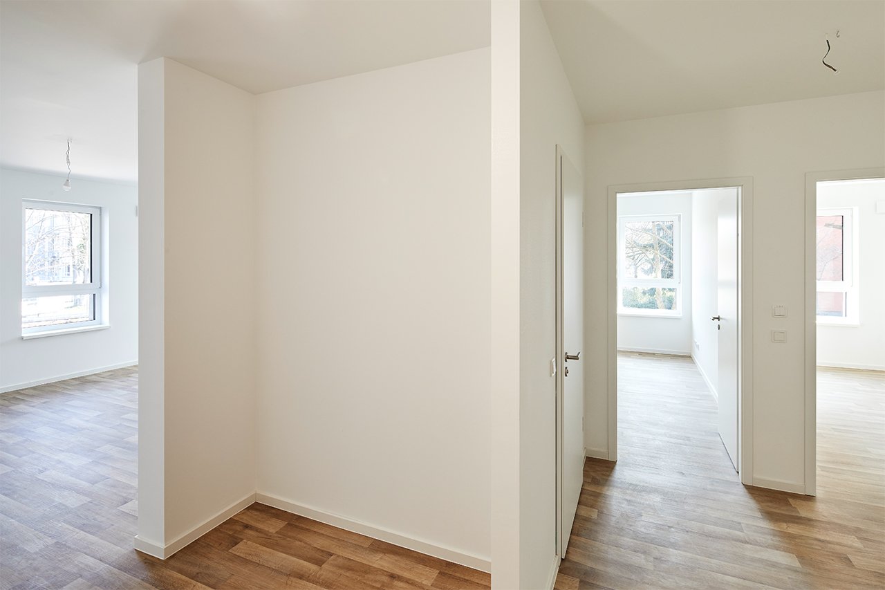 Wohnungsinnenansicht einer Musterwohnung in der Sewanstraße