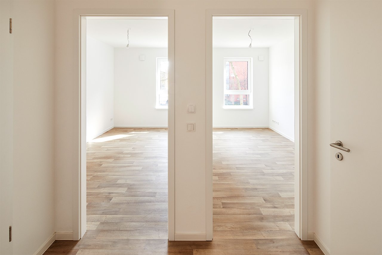Wohnungsinnenansicht einer Musterwohnung in der Sewanstraße