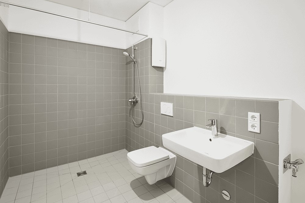 Innenansicht Bad Musterwohnung; Barrierefrei