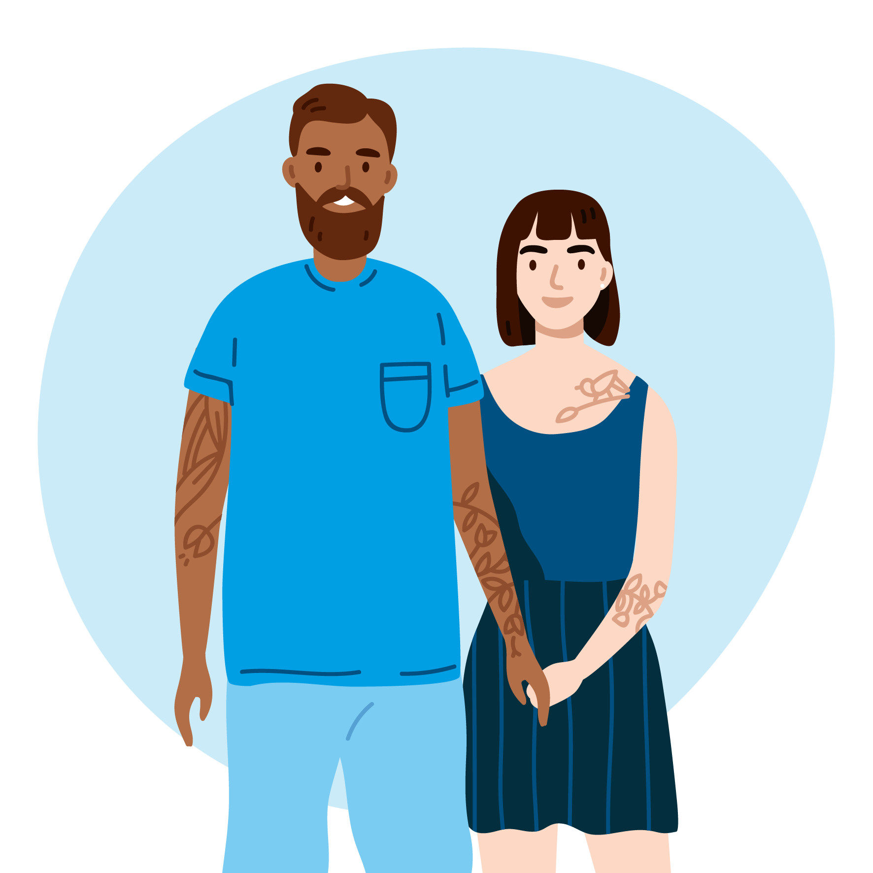 Eine Illustration des Paars