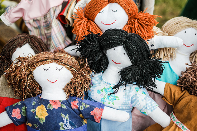 Various homemade dolls