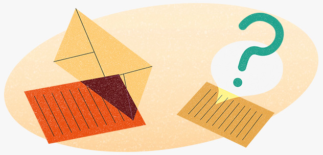 Illustration Brief und Fragezeichen