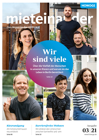 Cover der Mieteinander 3/2021; Collage aus verschiedenen Menschen