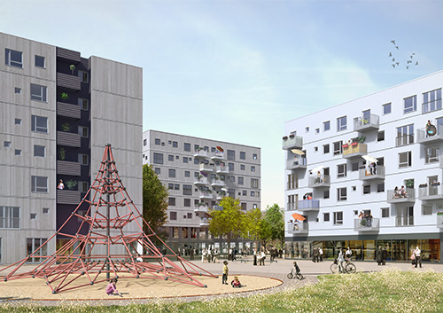Neubauprojekt Mühlengrund Visualisierung © Petersen Architekten Gesellschaft für Architektur
