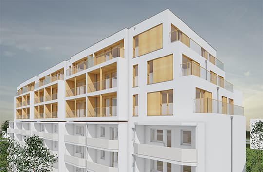 Dachaufstockung Franz-Schmidt-Straße Visualisierung © S&P Sahlmann Dachaufstockung Franz-Schmidt-Straße Visualisierung © S&P Sahlmann